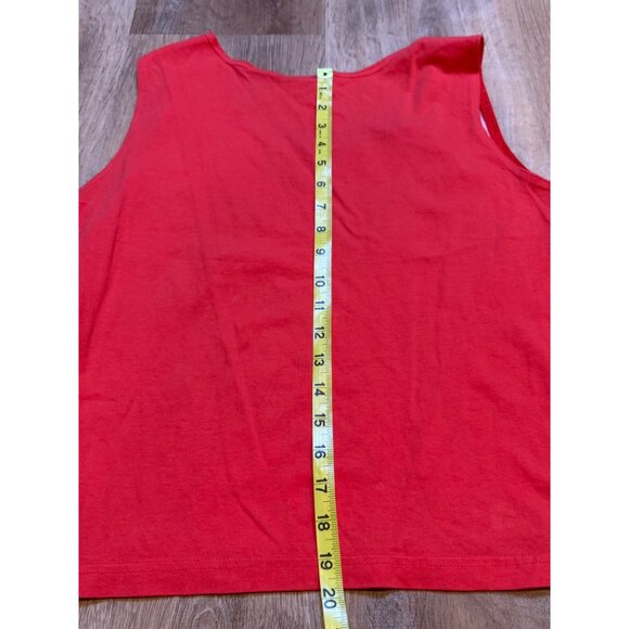 90s Sleeveless Tropical Sunset Baby Tee Tank Top Large - Picture 5 of 6